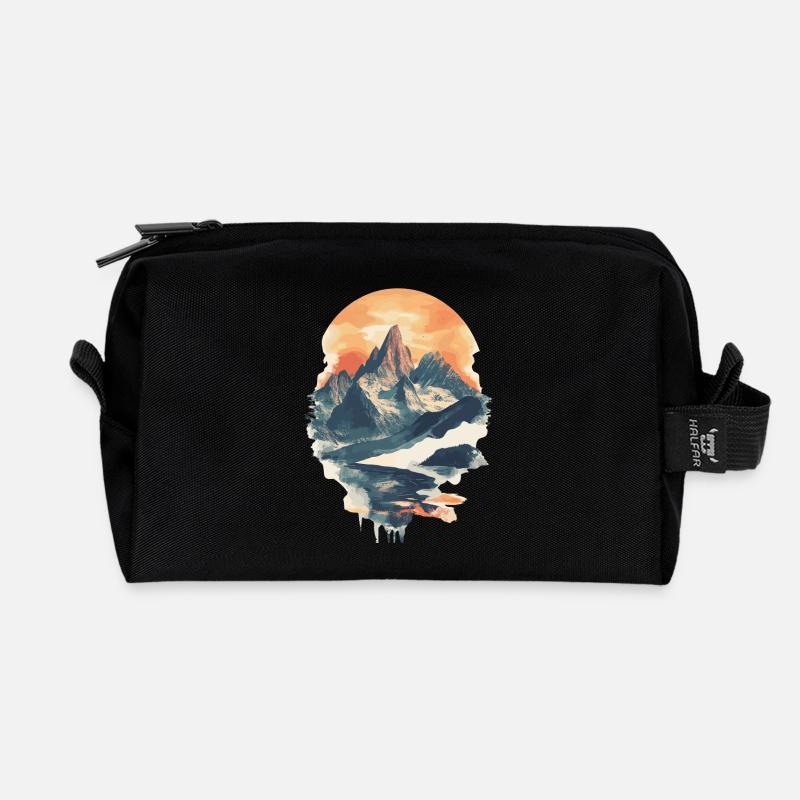 Berge Klettern Kletterer Wandern - Recycelte Kulturtasche - Schwarz