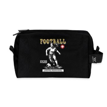Swiss Fußballspielerin Shirt: Training mit Stil - Recycelte Kulturtasche - Schwarz - Vorne