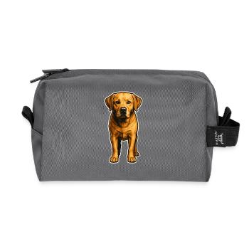 Loyal Dog – Labrador - Recycled Toiletry Zip Bag - anthracite - Front