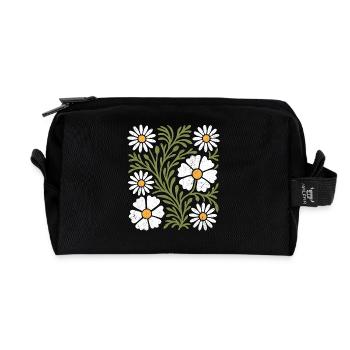 Boho Gänseblümchen - Recycelte Kulturtasche - Schwarz - Vorne