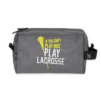 Play Lacrosse - Recycled Toiletry Zip Bag - anthracite - Front