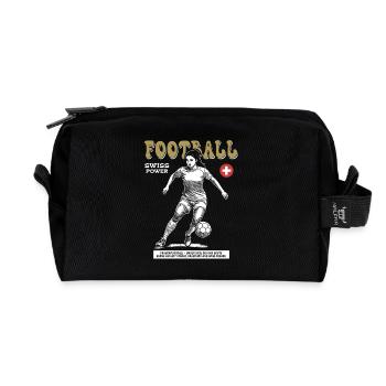 Schweizer Frauenfußball Shirt: Stolz am Ball - Recycelte Kulturtasche - Schwarz - Vorne