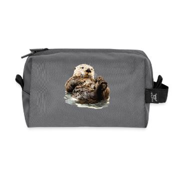 Loutre de mer - Trousse de toilette en tissu recyclé - anthracite - Devant