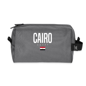 Le Caire, Égypte - Trousse de toilette en tissu recyclé - anthracite - Devant