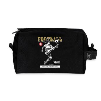 Schweiz Fußballerin Shirt: Torjubel mit Übersicht - Recycelte Kulturtasche - Schwarz - Vorne