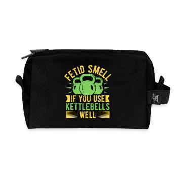 Fanatiques de fitness Fetid Smell Utiliser des kettlebells - Trousse de toilette en tissu recyclé - noir - Devant