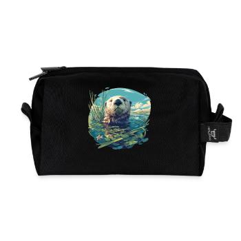 Loutre de mer - Trousse de toilette en tissu recyclé - noir - Devant