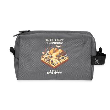 Not a sandbox game | Archaeology Excavation Site - Recycled Toiletry Zip Bag - anthracite - Front