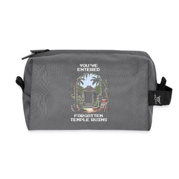 Temple oublié | Archéologie Ruines Fouilles - Trousse de toilette en tissu recyclé - anthracite - Devant