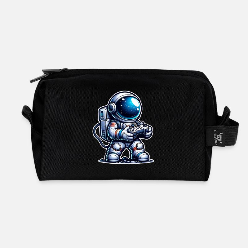 Gaming Astronaut - Recycelte Kulturtasche - Schwarz