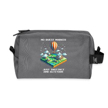 Instinct & Altitude | Balloon ride without signposts - Recycled Toiletry Zip Bag - anthracite - Front