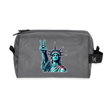 Statue of Liberty Peace - Recycled Toiletry Zip Bag - anthracite - Front