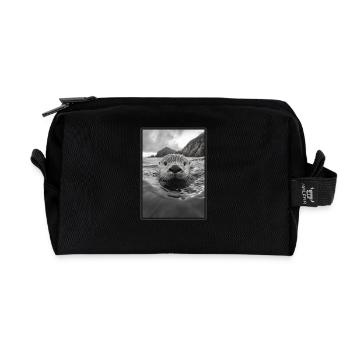 Loutre de mer - Trousse de toilette en tissu recyclé - noir - Devant