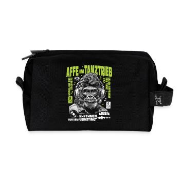 Gorilla Beats Shirt: Thinker with headphone style - Recycled Toiletry Zip Bag - black - Front