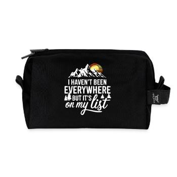 Je ne suis allé nulle part mais c’est sur ma liste - Trousse de toilette en tissu recyclé - noir - Devant