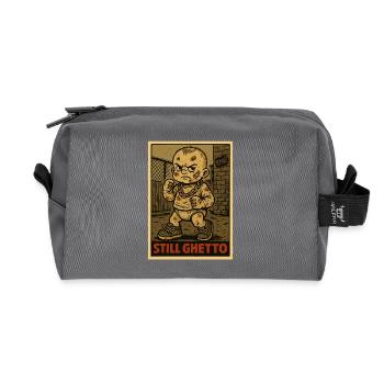 Still Ghetto – Baby with Fist and Gold Chain - Recycled Toiletry Zip Bag - anthracite - Front