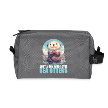 Loutre de mer - Trousse de toilette en tissu recyclé - anthracite - Devant