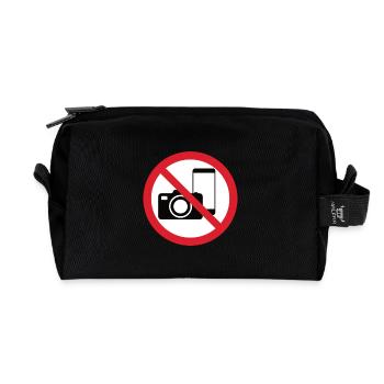 No Photos Icon - Recycled Toiletry Zip Bag - black - Front