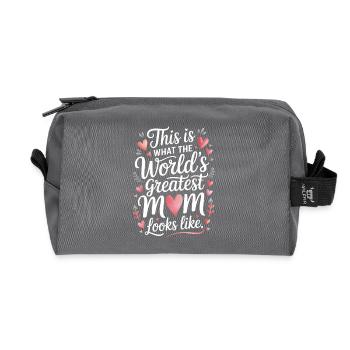 Mama Spruch Liebe Mutter Lustig Mom - Recycelte Kulturtasche - Anthrazit - Vorne