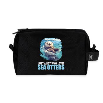 Loutre de mer - Trousse de toilette en tissu recyclé - noir - Devant