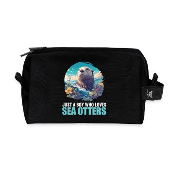 Loutre de mer - Trousse de toilette en tissu recyclé - noir - Devant
