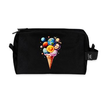 Planeten Eiscreme Waffel Eis - Recycelte Kulturtasche - Schwarz - Vorne