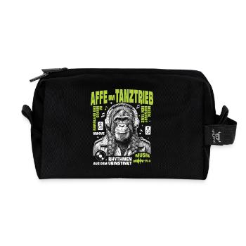 Leather Jackets Skirt Shirt: Monkey grooves in sound look - Recycled Toiletry Zip Bag - black - Front