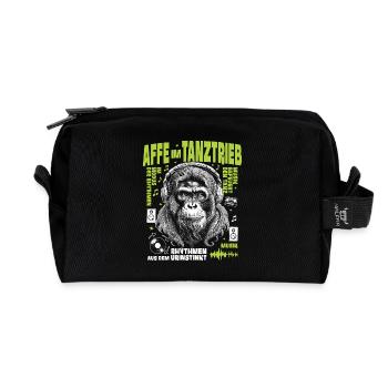 Instinkt Bass Shirt: Lockenaffe auf Frequenzpegel - Recycelte Kulturtasche - Schwarz - Vorne