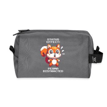 Distraction Status: Persistent | ADHD Stimulus Chaos - Recycled Toiletry Zip Bag - anthracite - Front