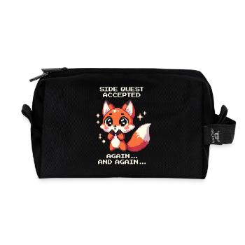 Side quests non-stop | ADHD detour mode active - Recycled Toiletry Zip Bag - black - Front