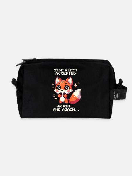 Quêtes secondaires non-stop | Mode de détour TDAH actif - Trousse de toilette en tissu recyclé - noir
