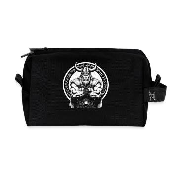 Mythologie nordique Viking Guerrier Valhalla - Trousse de toilette en tissu recyclé - noir - Devant