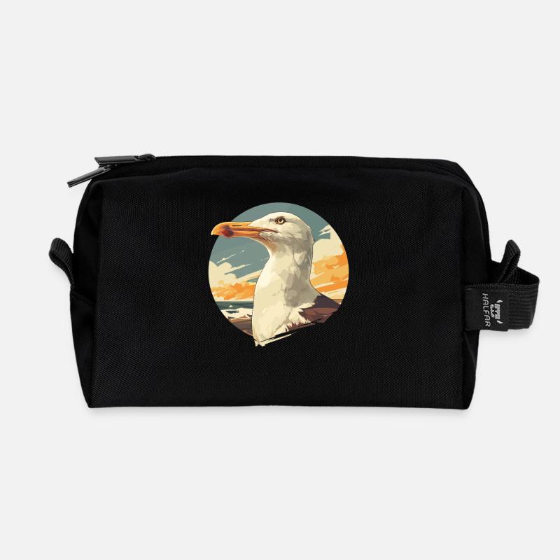 Möwen Möwe - Recycelte Kulturtasche - Schwarz