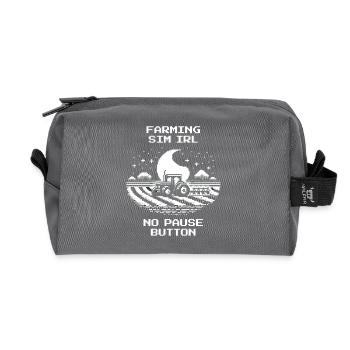 IRL Farming | Without pause & without save point - Recycled Toiletry Zip Bag - anthracite - Front
