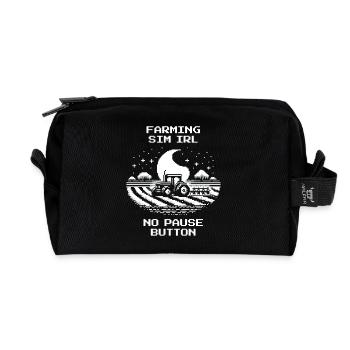 Agriculture IRL | Sans pause & sans point de sauvegarde - Trousse de toilette en tissu recyclé - noir - Devant