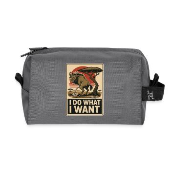 Wildebeest does what it wants – mark territory - Recycled Toiletry Zip Bag - anthracite - Front