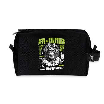 Black Beat Shirt: Street Monkeys with Bow Kick - Recycled Toiletry Zip Bag - black - Front