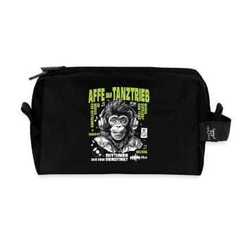 Kopfhörer Groove Shirt: Affen im Bassflow - Recycelte Kulturtasche - Schwarz - Vorne