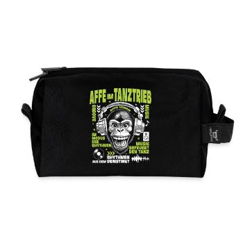 Cassette Cult Shirt: Old School Monkey Party Groove - Recycled Toiletry Zip Bag - black - Front