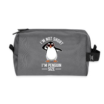 Pinguin Spruch Lustige Pinguine Geschenk - Recycelte Kulturtasche - Anthrazit - Vorne