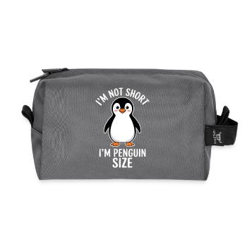 Pinguin Spruch Lustige Pinguine Geschenk - Recycelte Kulturtasche - Anthrazit - Vorne