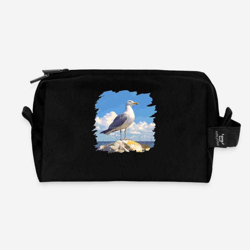 Seagulls Seagull - Recycled Toiletry Zip Bag - black