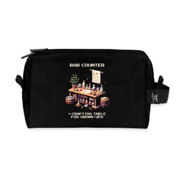 Comptoir = Table d’artisanat pour adultes - Trousse de toilette en tissu recyclé - noir - Devant