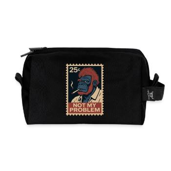 Ce n’est pas mon problème : un singe avec de l’attitude - Trousse de toilette en tissu recyclé - noir - Devant