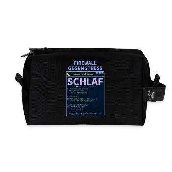 Firewall against stress: Sleep - Recycled Toiletry Zip Bag - black - Front