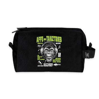 Monkey Groove Shirt: Dancing Beats in the Jungle - Recycled Toiletry Zip Bag - black - Front