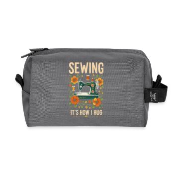Couturière coudre comment je câline machine à coudre - Trousse de toilette en tissu recyclé - anthracite - Devant