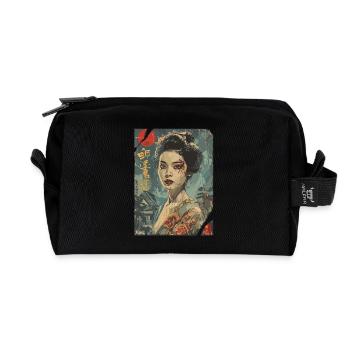 Starke Geisha – Japanisches Retro Poster - Recycelte Kulturtasche - Schwarz - Vorne