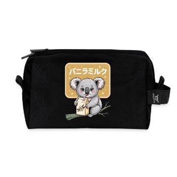 Kawaii Koala Trinkt Vanille Milch Niedliches Tier - Recycelte Kulturtasche - Schwarz - Vorne