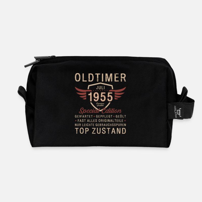 70. Geburtstag Oldtimer Juli Jahrgang 1955 - Recycelte Kulturtasche - Schwarz